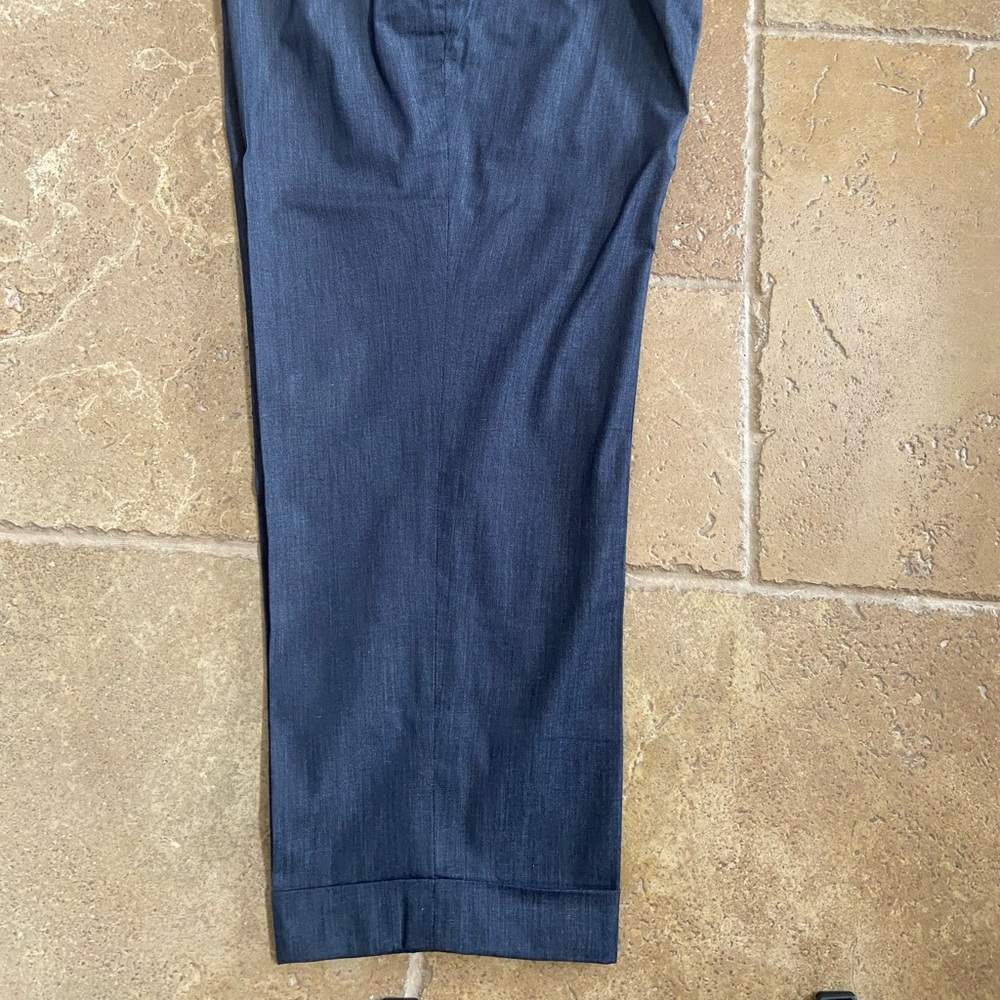 Loft cropped navy trousers cuffed size 12